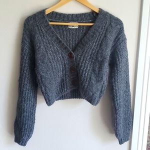 Urban Outfitters Cropped Gray Cardigan